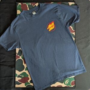 Santa Cruz Skateboards Navy Tee with White Logo